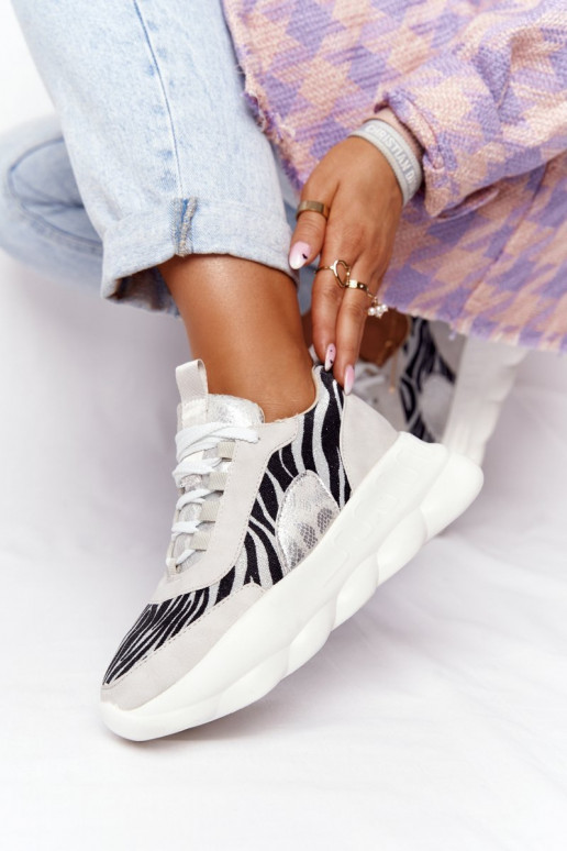 Femenino Estilo deportivo zapatos con una plataforma Lu Boo color gris