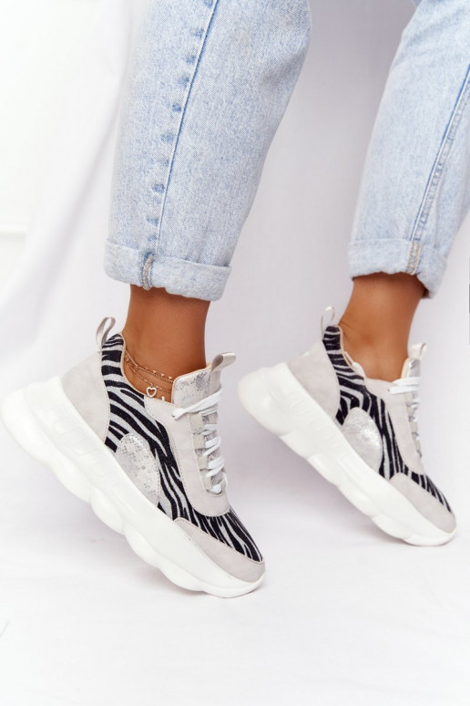 Femenino Estilo deportivo zapatos con una plataforma Lu Boo color gris