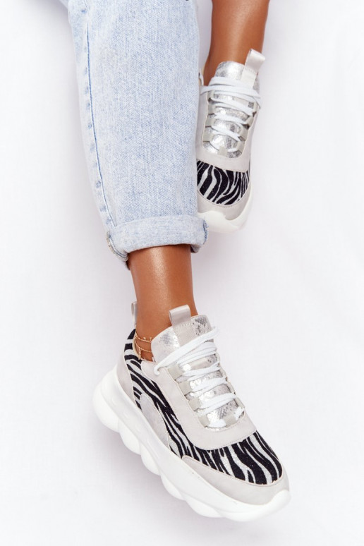 Femenino Estilo deportivo zapatos con una plataforma Lu Boo color gris