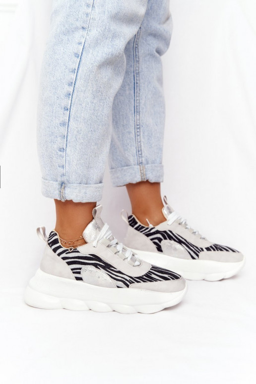 Femenino Estilo deportivo zapatos con una plataforma Lu Boo color gris