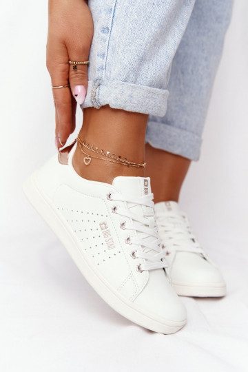 Zapatillas de piel natural. BIG STAR DD274583 Blanco-color cobre 2