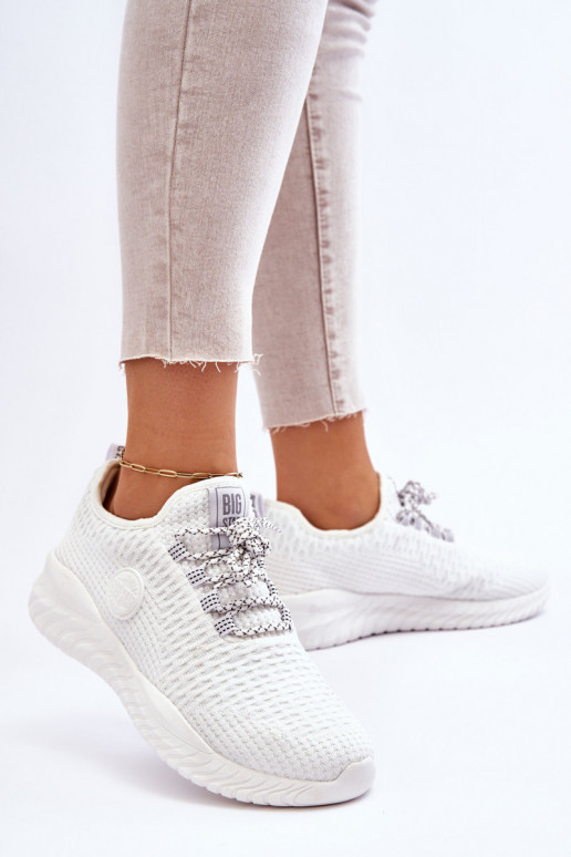 Femenino Estilo deportivo zapatos Memory Foam Big Star HH274296 el color blanco