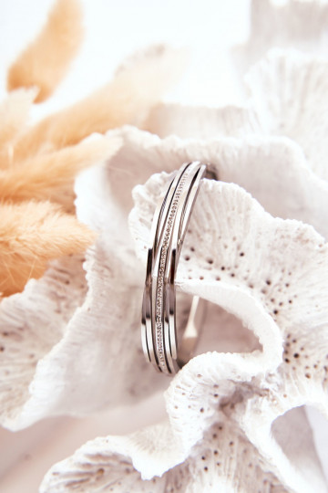 Una pulsera Acero con ojos centelleantes color plata Myrens 2