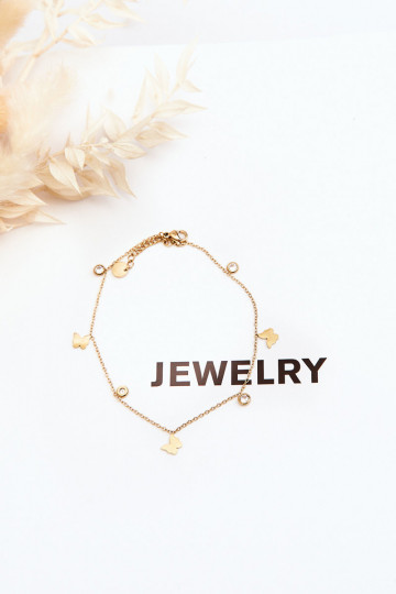 pulsera de pierna Con mariposas color dorado 2