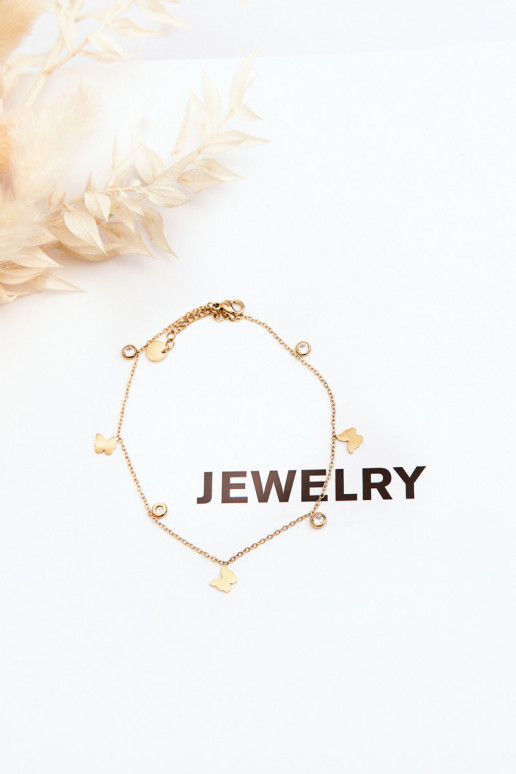 pulsera de pierna Con mariposas color dorado