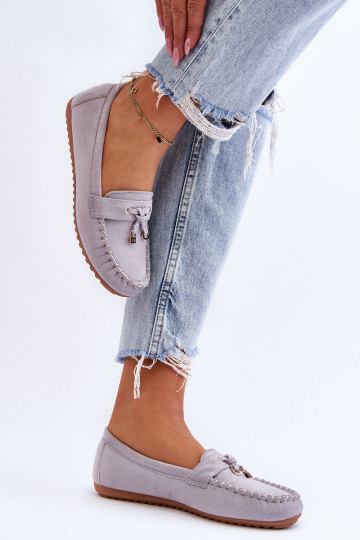 Mocasines clásicos de ante. color gris Good Time 2