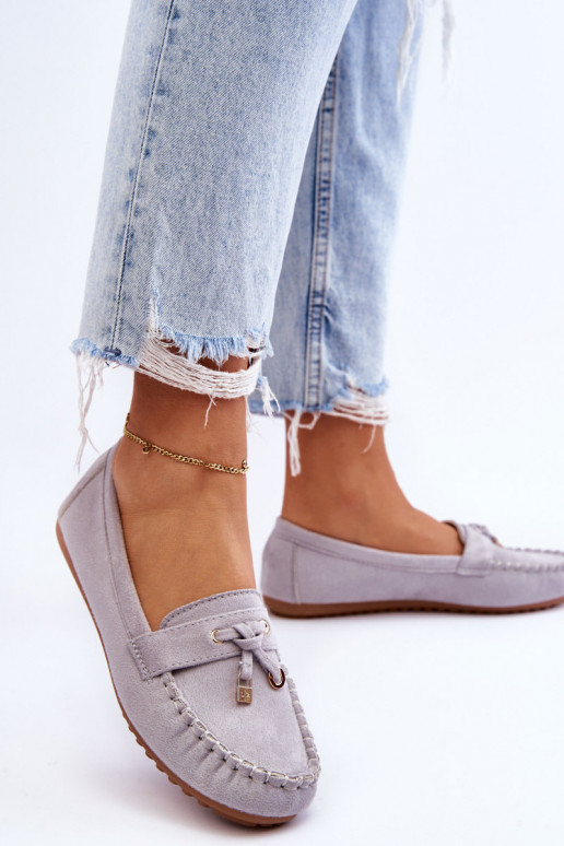 Mocasines clásicos de ante. color gris Good Time