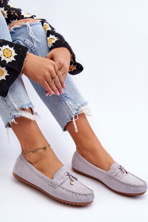 Mocasines clásicos de ante. color gris Good Time