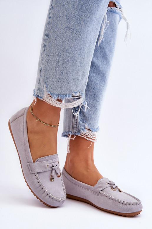 Mocasines clásicos de ante. color gris Good Time