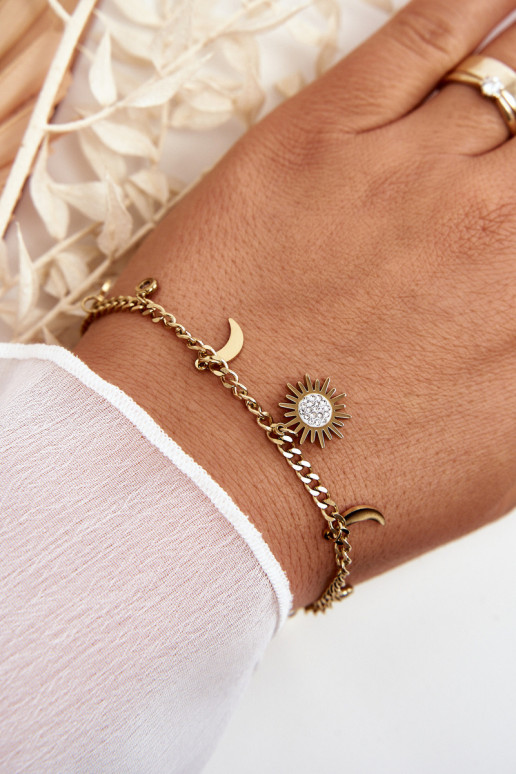 De moda Una pulsera Con la luna y el sol color dorado