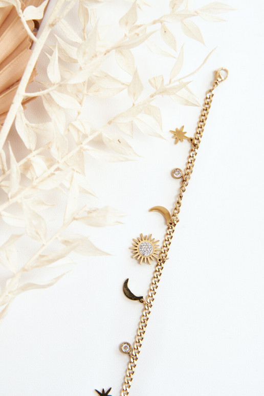 De moda Una pulsera Con la luna y el sol color dorado