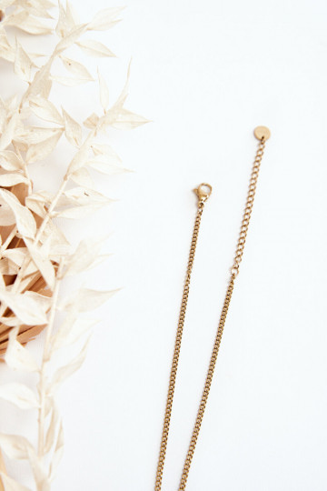 cadena de mujer Armadillo con flores negras color dorado 2