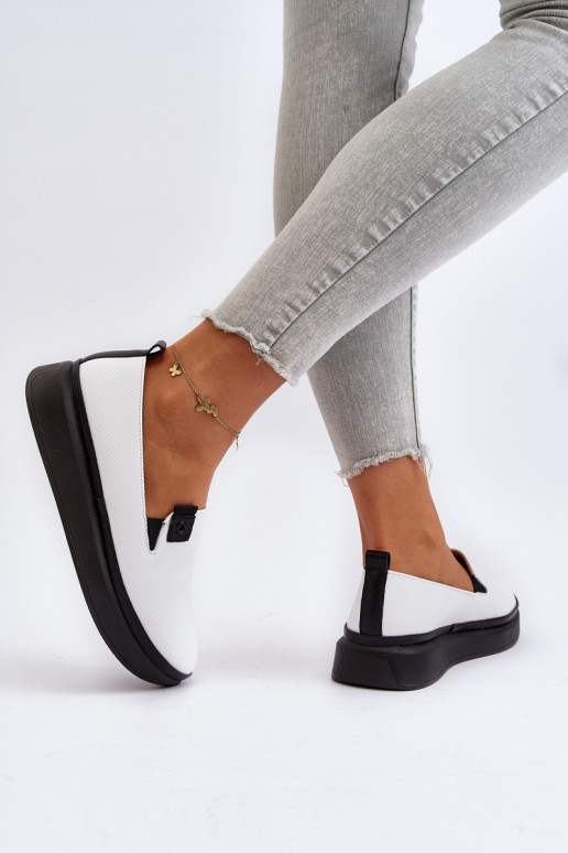 Femenino alpargatas Piel con una plataforma el color blanco Tigera