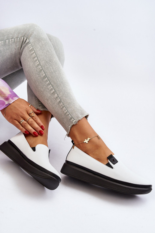 Femenino alpargatas Piel con una plataforma el color blanco Tigera