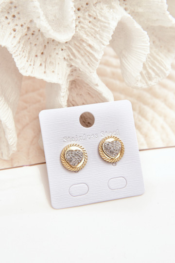 Ruedas con corazones de acero inoxidable color oro