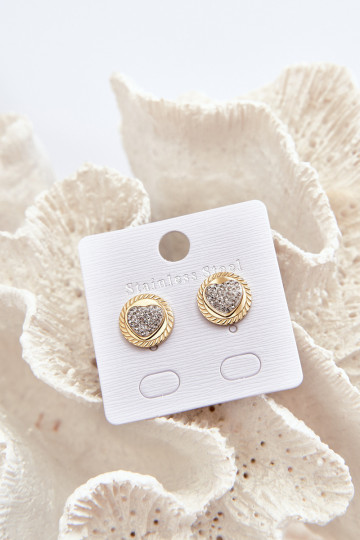 Ruedas con corazones de acero inoxidable color oro 2