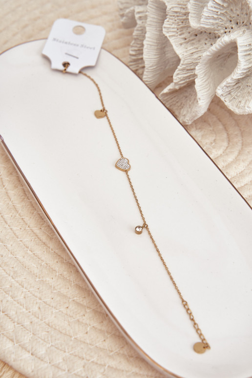 pulsera de pierna Con Corazones color dorado