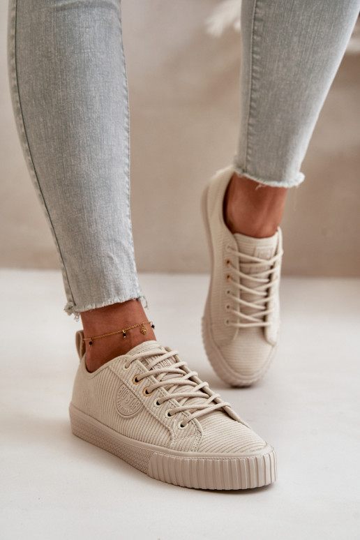 Terciopelo Zapatos de ocio calentamiento Big Star OO274812 Hi-Poly System beige