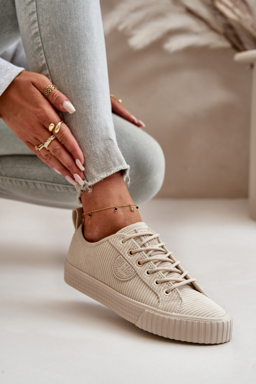 Terciopelo Zapatos de ocio calentamiento Big Star OO274812 Hi-Poly System beige