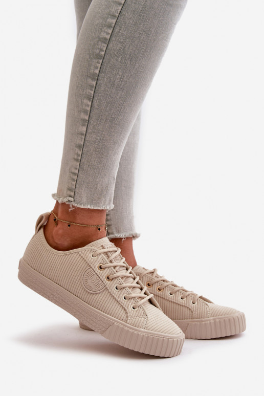 Terciopelo Zapatos de ocio calentamiento Big Star OO274812 Hi-Poly System beige