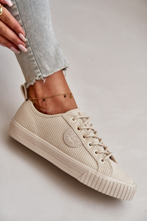 Terciopelo Zapatos de ocio calentamiento Big Star OO274812 Hi-Poly System beige