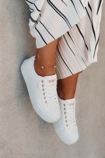 Zapatos de ocio con encaje Lee Cooper LCEN-25-31-3438L el color blanco