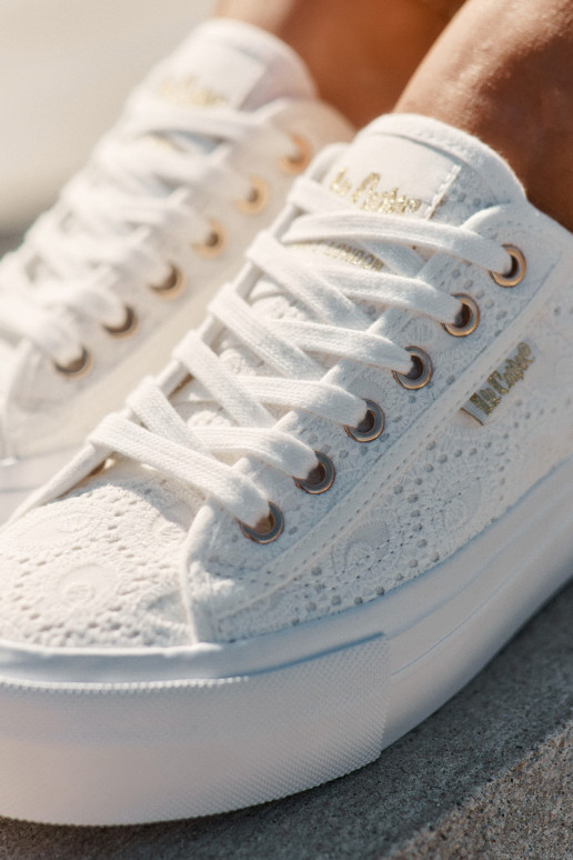 Zapatos de ocio con encaje Lee Cooper LCEN-25-31-3438L el color blanco