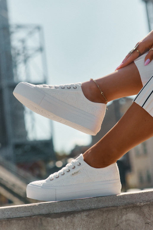 Zapatos de ocio con encaje Lee Cooper LCEN-25-31-3438L el color blanco