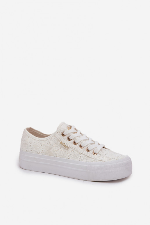 Zapatos de ocio con encaje Lee Cooper LCEN-25-31-3438L el color blanco
