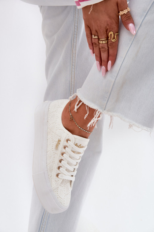 Zapatos de ocio con encaje Lee Cooper LCEN-25-31-3438L el color blanco