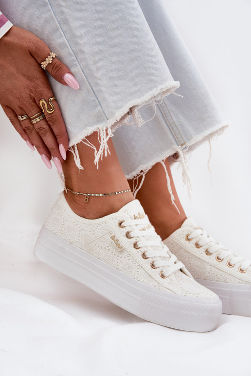 Zapatos de ocio con encaje Lee Cooper LCEN-25-31-3438L el color blanco