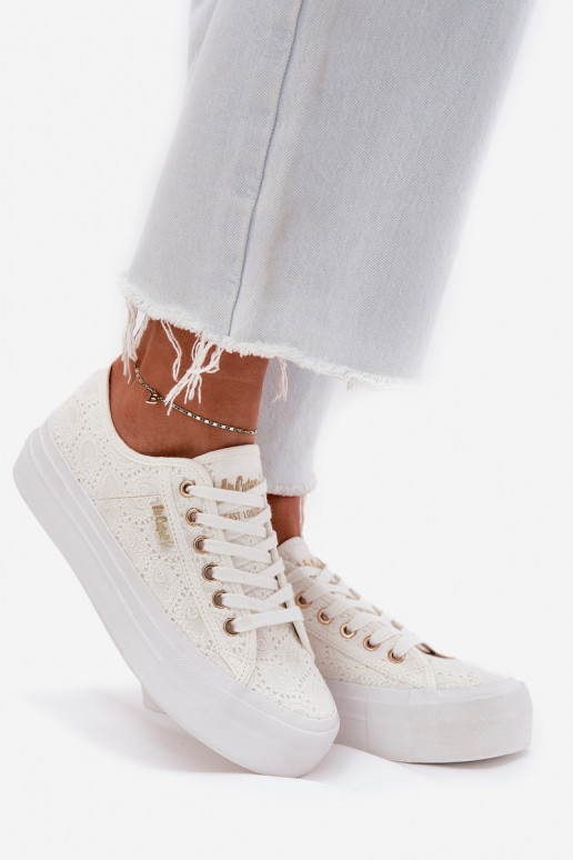 Zapatos de ocio con encaje Lee Cooper LCEN-25-31-3438L el color blanco