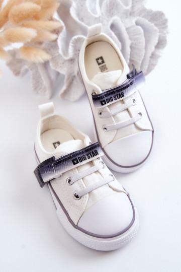 Infantil zapatillas de suela plana BIG STAR JJ374075 el color blanco 2