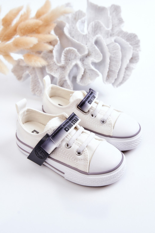 Infantil zapatillas de suela plana BIG STAR JJ374075 el color blanco