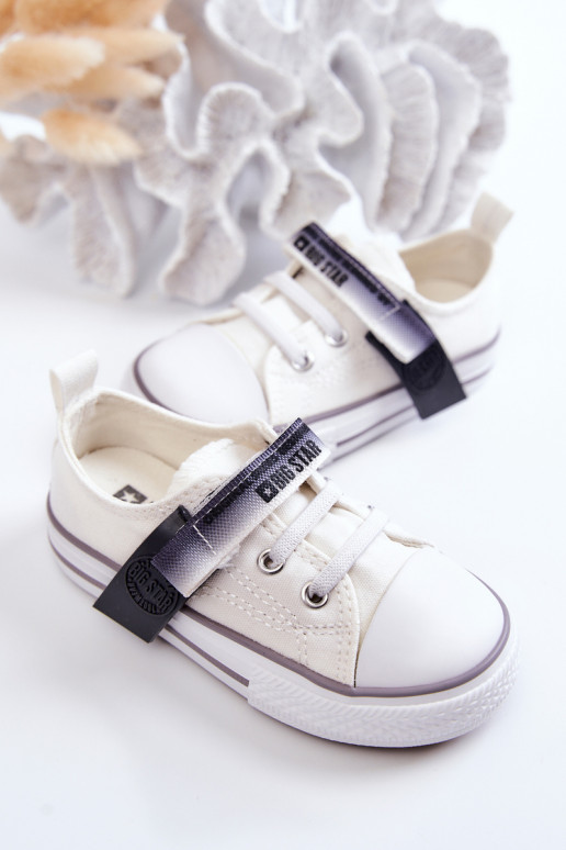 Infantil zapatillas de suela plana BIG STAR JJ374075 el color blanco