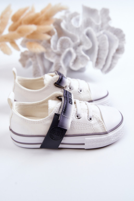Infantil zapatillas de suela plana BIG STAR JJ374075 el color blanco