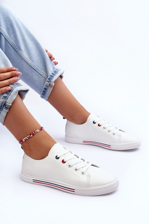 Piel zapatillas Femenino el color blanco Mossaia