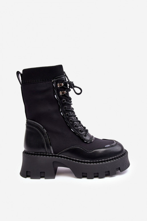 Piel Hecho Tiene quesivo botas altas de montar de color negro Seloma
