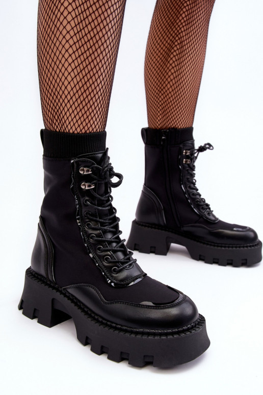 Piel Hecho Tiene quesivo botas altas de montar de color negro Seloma