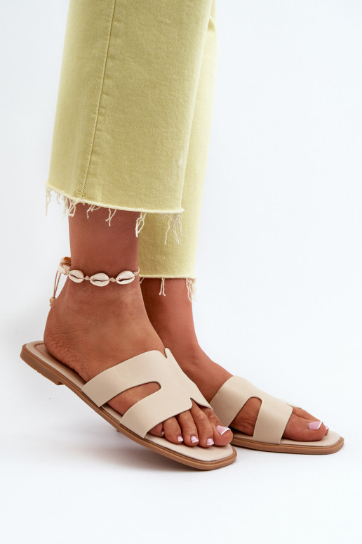 apartamento de mujeres Zapatillas Con recortes beige Fiviama