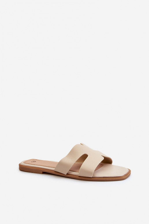 apartamento de mujeres Zapatillas Con recortes beige Fiviama