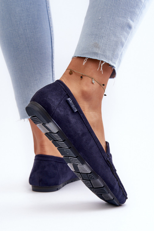 mocasines de mujer de gamuza ecológicaoAe Big Star NN274931 Memory Foam System azul oscuro