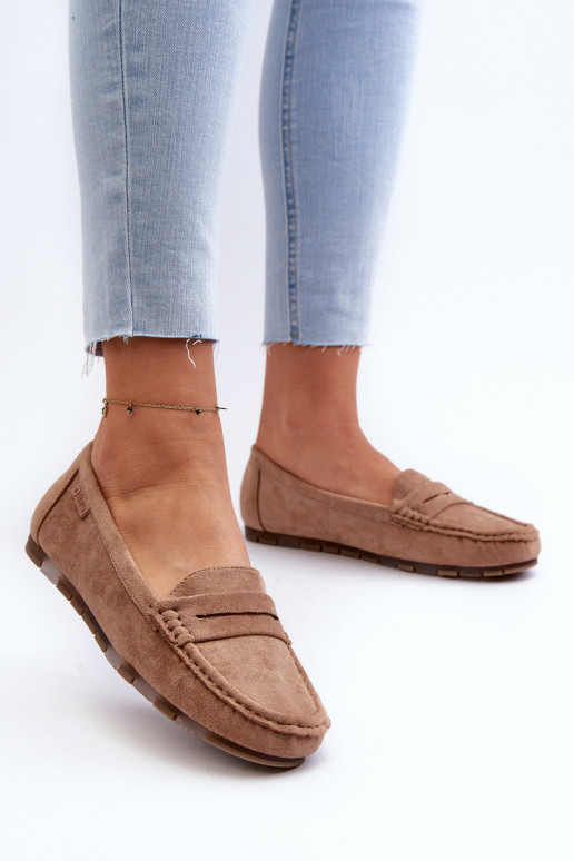 mocasines de mujer de gamuza ecológicaoAe Big Star NN274930 Memory Foam System beige