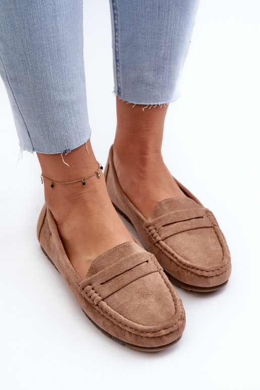 mocasines de mujer de gamuza ecológicaoAe Big Star NN274930 Memory Foam System beige