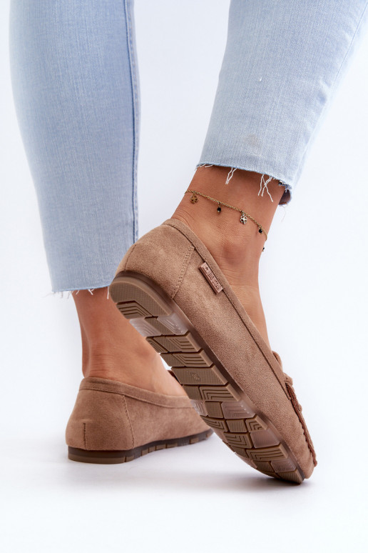 mocasines de mujer de gamuza ecológicaoAe Big Star NN274930 Memory Foam System beige