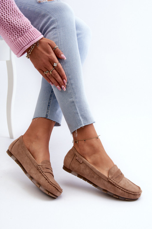 mocasines de mujer de gamuza ecológicaoAe Big Star NN274930 Memory Foam System beige