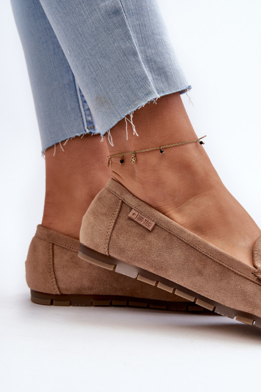 mocasines de mujer de gamuza ecológicaoAe Big Star NN274930 Memory Foam System beige