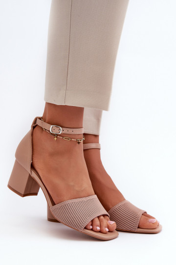 Sandalias de tacón alto para mujer. beige Desvia 2