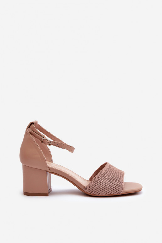 Sandalias de tacón alto para mujer. beige Desvia