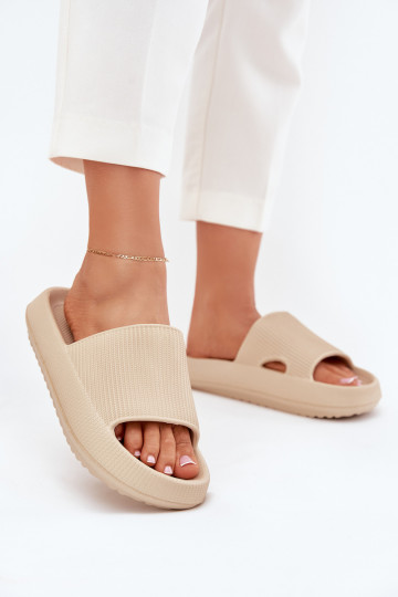 zapatillas de mujer con una plataforma Separar beige Ameira 2